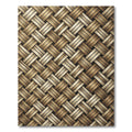 Textured Tan Basketweave Composition Rug