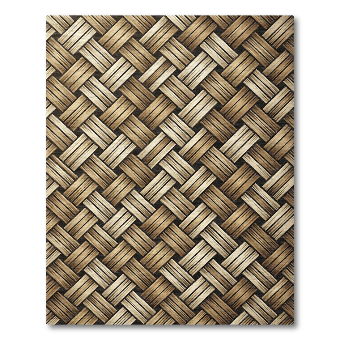 Textured Tan Basketweave Composition Rug