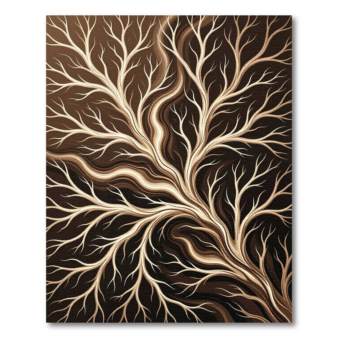 Earthy Tree Branch Swirl Rug