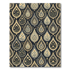 Dark Paisley Floral Medallion Rug