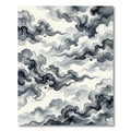 Monochromatic Ink Wash Cloud Swirls Rug