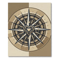 Elegant Golden Heart Compass Rose Rug