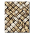 Metallic Gold Ivory Woven Interlocking Texture Rug