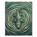 Emerald Alligator Ripple Water Art Rug