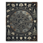 Monochromatic Floral Star Geometric Medallion Rug