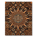 Aztec Golden Sun Geometric Medallion Rug