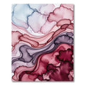 Crimson Plum Swirl Ink Fluid Rug
