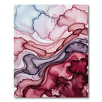 Crimson Plum Swirl Ink Fluid Rug