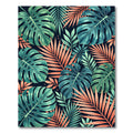 Tropical Monstera Palm Leaf Collage Rug