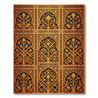 Grand Gold Floral Arches Rectangular Rug
