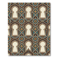 Golden Arch Medallion Teal Ornate Tile Rug