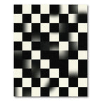 Monochrome Gradient Checkerboard Abstract Art Rug