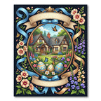 Whimsical Floral Butterfly Easter Meadow Art Rug