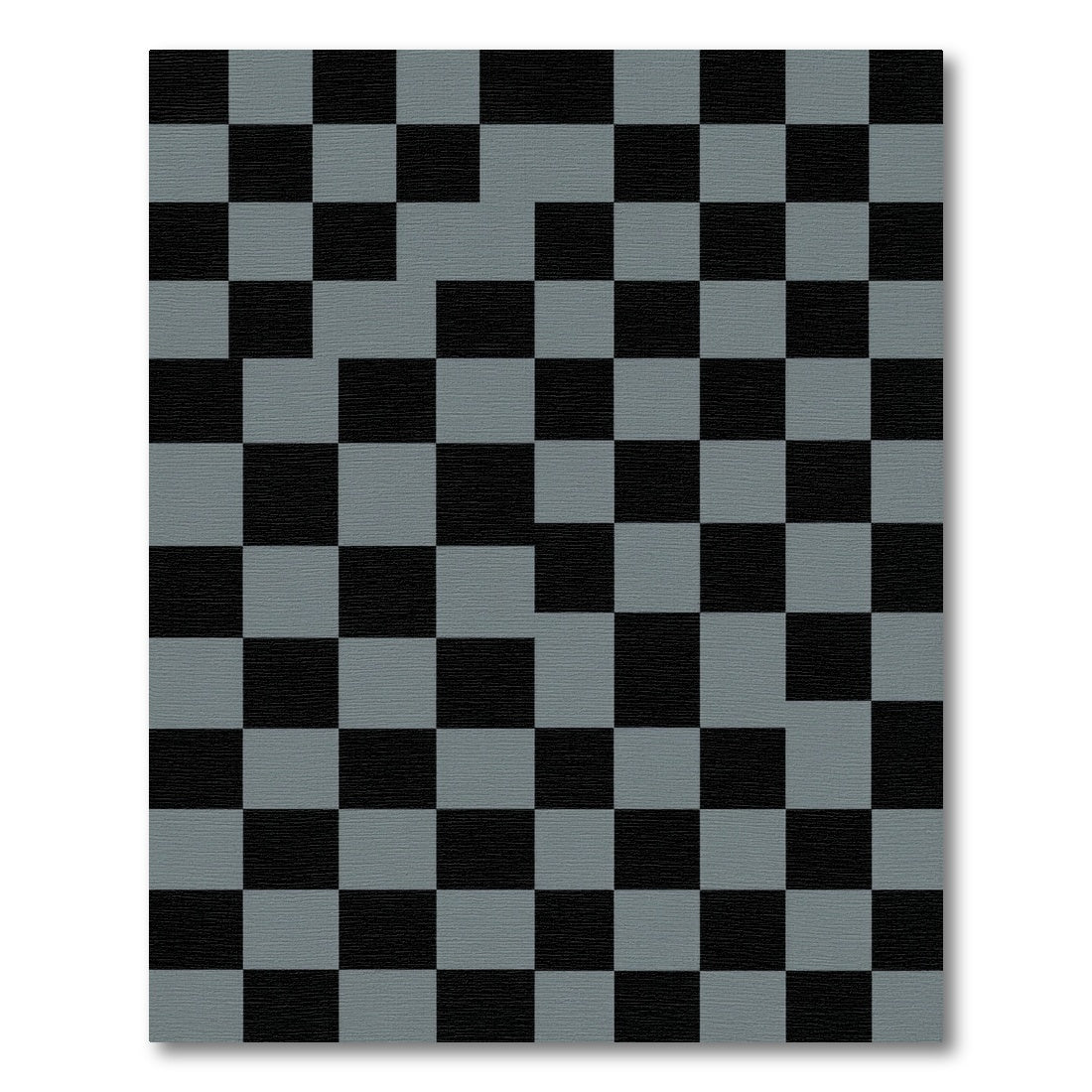 Minimalist Charcoal Grey Checkerboard Grid Rug