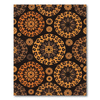 Bold Orange Leopard Floral Mandalas Rug