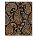 Elegant Gold Paisley Floral Black Tapestry Rug