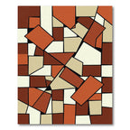 Terracotta Abstract Geometric Composition Rug
