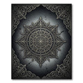 Ornate Metallic Charcoal Circular Arabesque Rug
