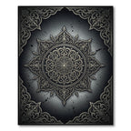 Ornate Metallic Charcoal Circular Arabesque Rug