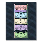 Pastel Numbered Botanical Graphic Panel Rug