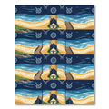 Nautical Coastal Cottage Navy Wave Rug