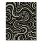 Abstract Swirling Monochrome Ribbon Curves Rug