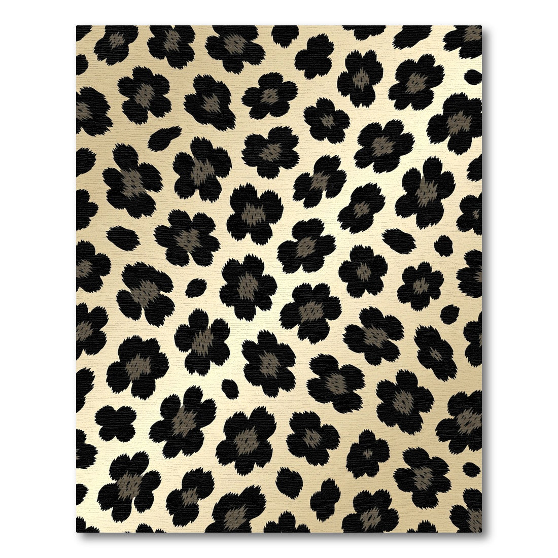Golden Leopard Spots Floral Rug