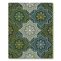 Emerald Green Floral Palmette Medallion Rug
