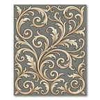 Golden Scrollwork Acanthus Leaf Pattern Rug