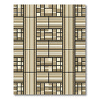 Geometric Warm Tones Stripes Blocks Rug