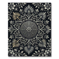Detailed Silver Floral Mandala Statement Piece Rug