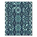 Teal Atomic Diamond Geometric Medallion Rug