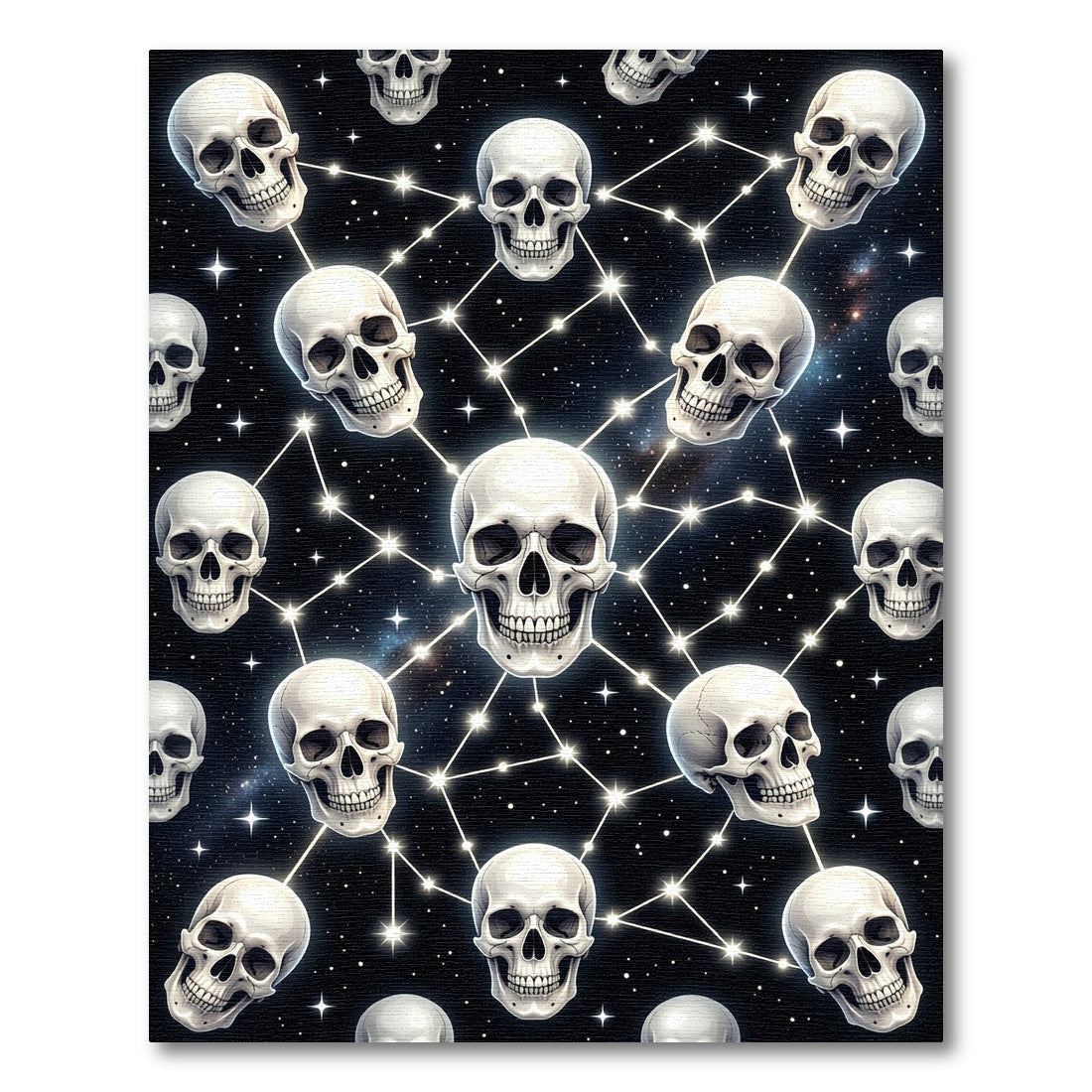 Gothic Celestial Skull Constellation Art Rug
