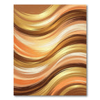 Golden Ochre Abstract Fluid Wave Rug