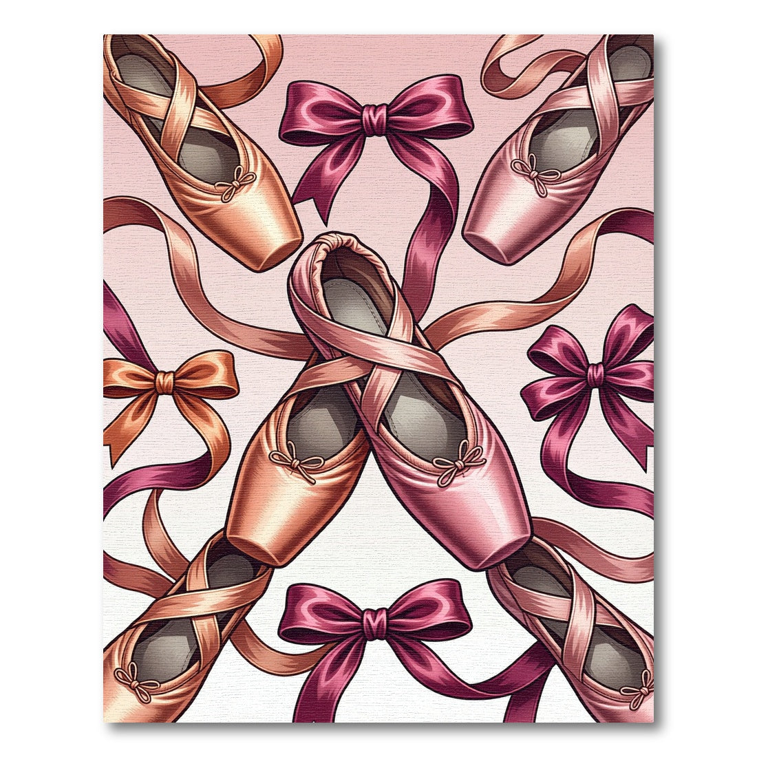 Pink Ballet Slippers Bows Ribbon Rug