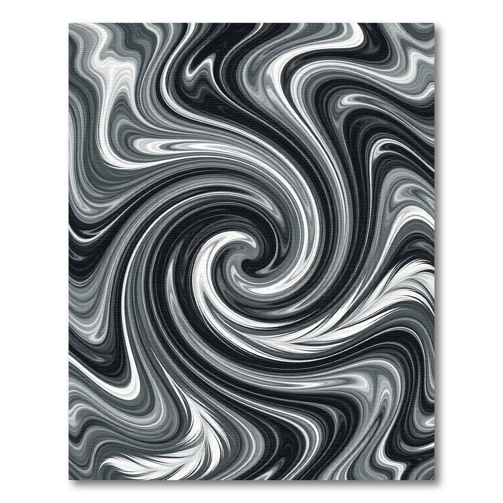 Monochromatic Swirl Abstract Art Rug