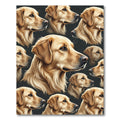 Golden Retriever Portrait Repeating Art Rug