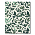Elegant Dark Green Botanical Vine Foliage Rug