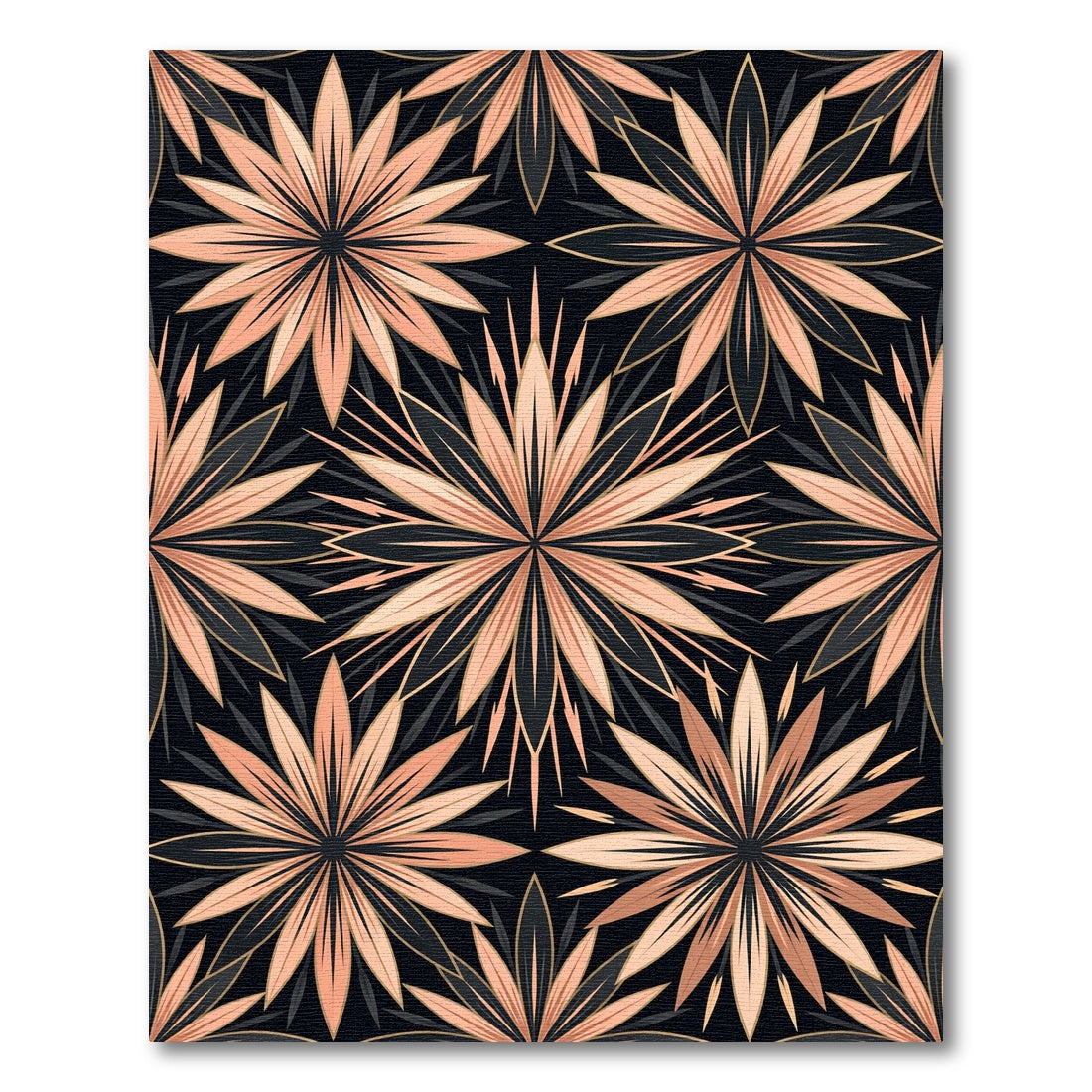 Blush Peach Art Deco Starburst Rug