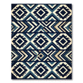 Midnight Blue Geometric Tribal Diamond Rug