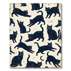 Whimsical Midnight Black Cat Illustration Rug