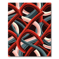 Retro Red Curving Lines Rug