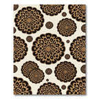 Brown Leopard Floral Medallions Rug