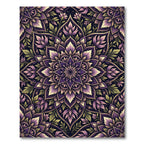 Sophisticated Deep Purple Floral Mandala Rug