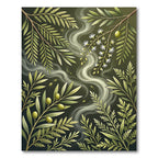 Earthy Sage Botanical Olive Branch Illustration Rug