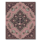 Blushing Mauve Anchor Floral Medallion Rug