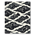 Ethereal Black Cat Swirling Cloud Ink Rug