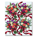 Vibrant Floral Heart Ribbon Bouquet Collection Rug