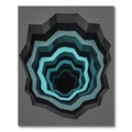 Abstract Azure Concentric Geometric Tunnel Rug