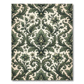 Vintage Sage Green Damask Scroll Garden Rug